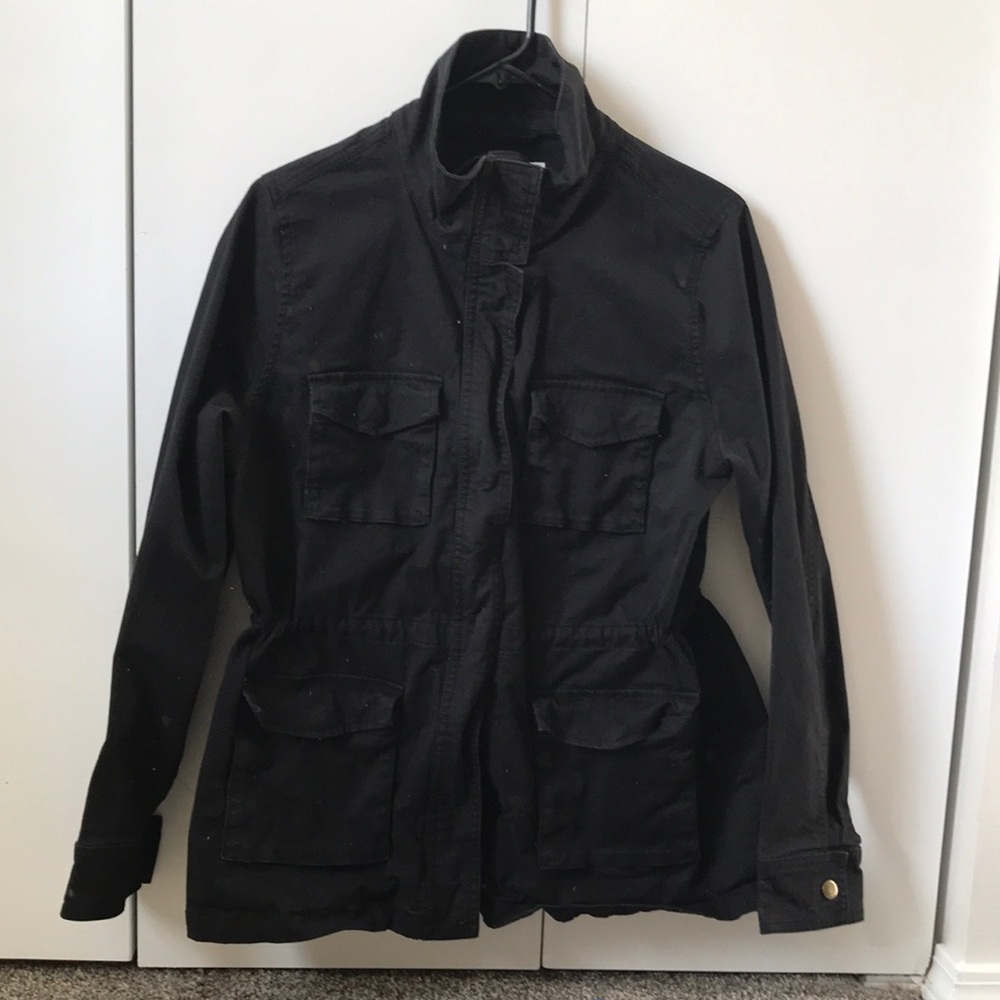 Black Cotton Zip Jacket